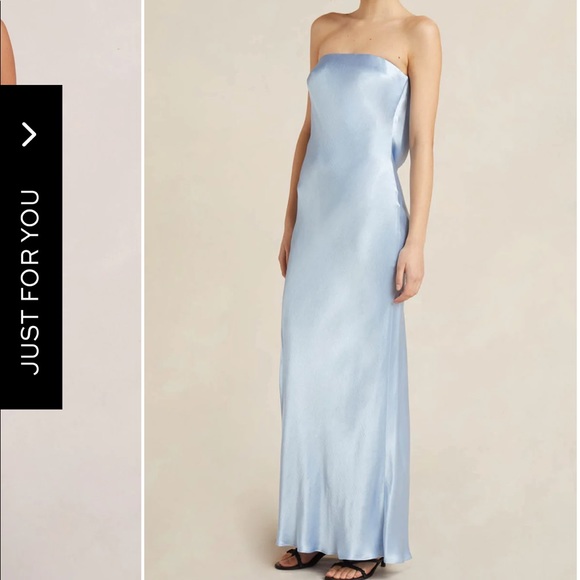 Bec & Bridge Dresses & Skirts - Moon Dance Strapless satin, open cowel back dress